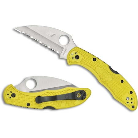 Spyderco 2023 Spyderco Salt 2 Lightweight Yellow Wharncliffe/H1 Serrated SPY-C88SWCYL2